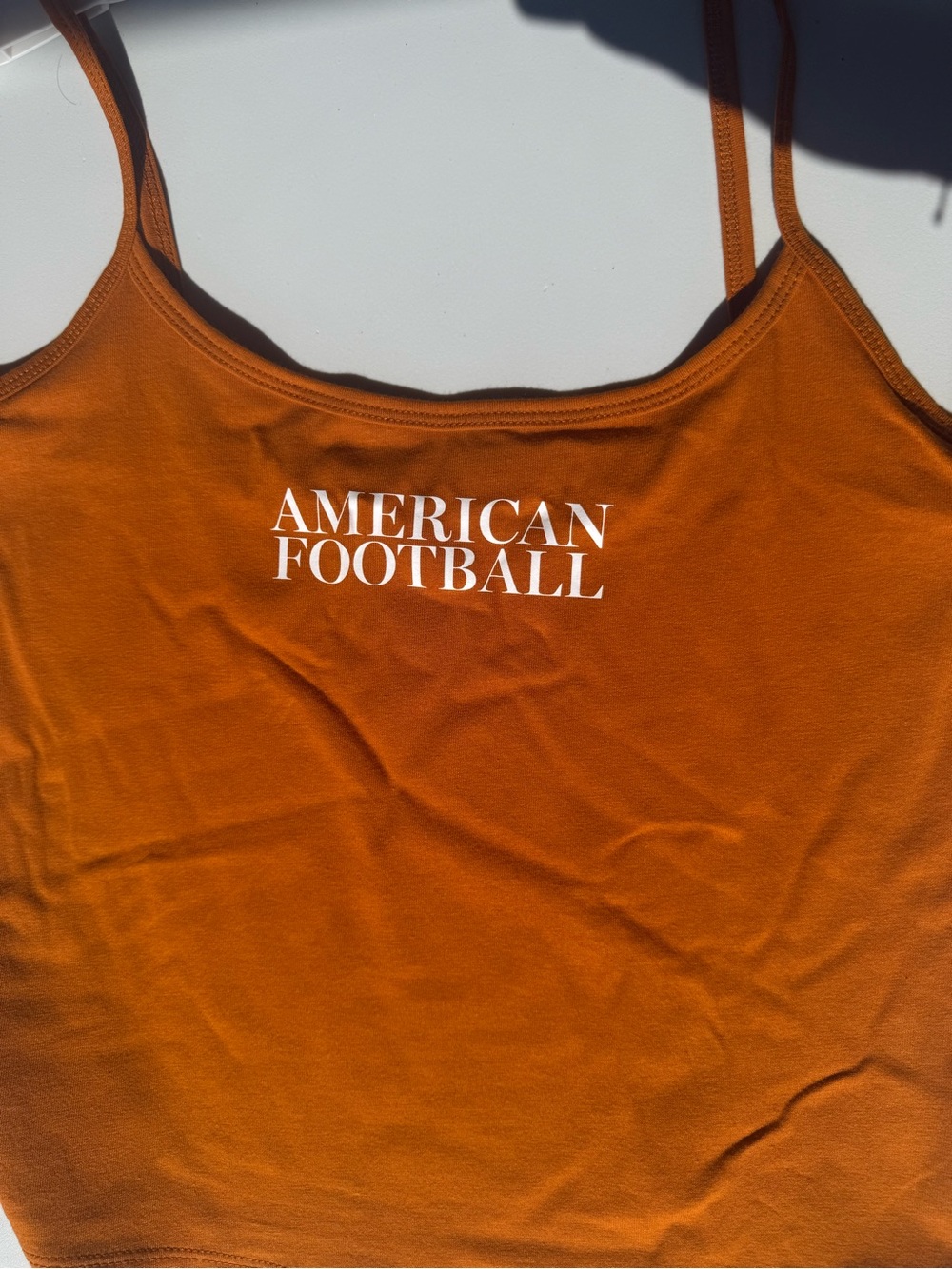 wild fable Rust Orange ‘American Football’ Crop Tank with White Side Stripes - Picture 5 of 6